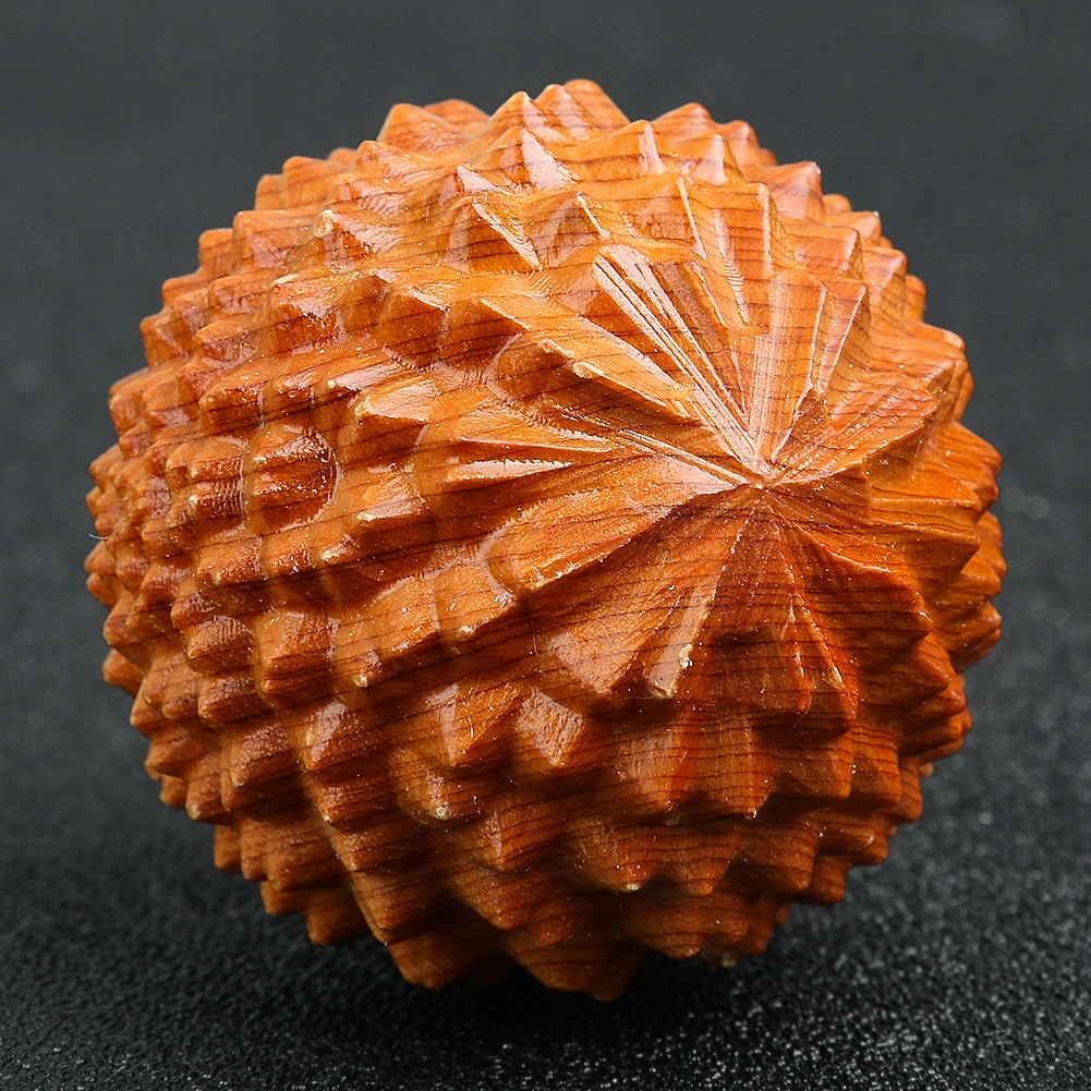 2PC Thuja Wooden Hand Massage Ball Durian Fitness Handball Hand Exercising Yoga Meditation Therapy Stress Pressure Relief Tool