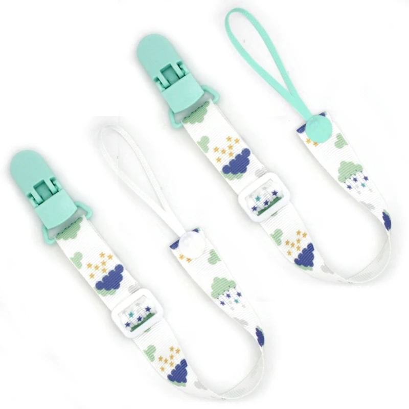HUYU Cartoon Print Pacifier Clip Chain Baby Teether Pacifier Chain Strap Holder Clip