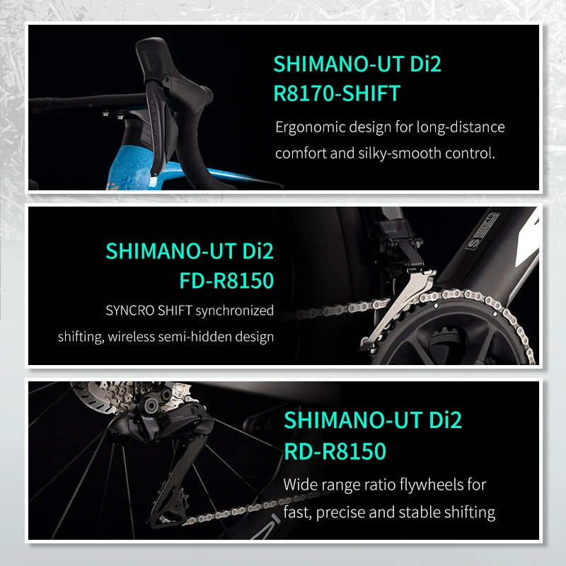SAVA SLR8 Full Carbon Fiber E-Shift Road Bike with SHIMAN0