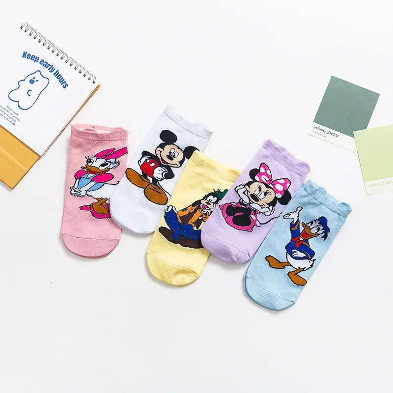 

Disney Anime Figures Mickey Mouse Donald Duck Snow White Toy Story Cotton Jacquard Adult Boat Socks Cute Kawaii Birthday Gifts