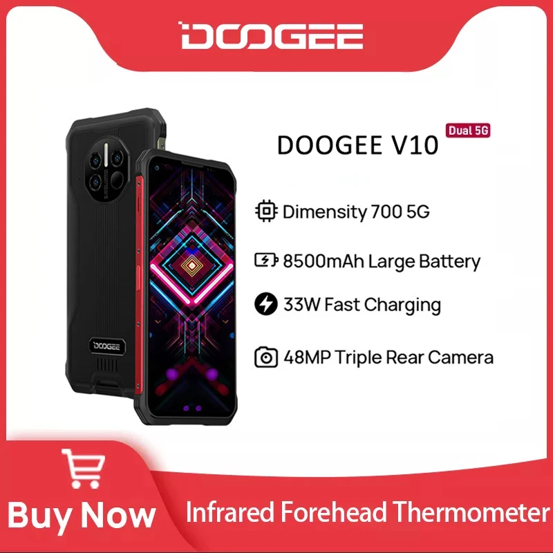 

DOOGEE V10 смартфон с 5,7-дюймовым дисплеем, 8500 мАч, 48 МП