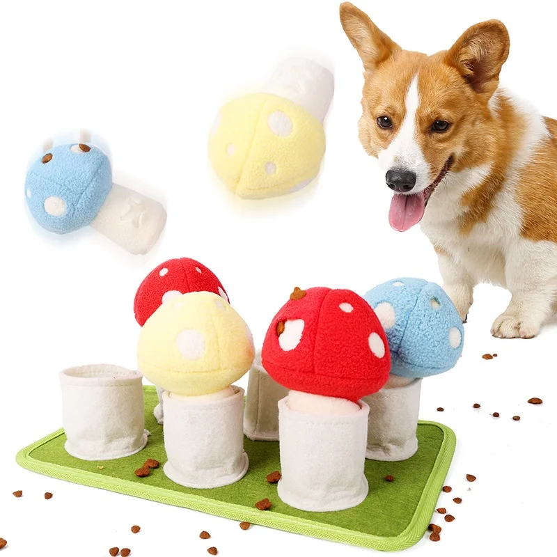 Pulling out mushroom training educational dog toys consumes