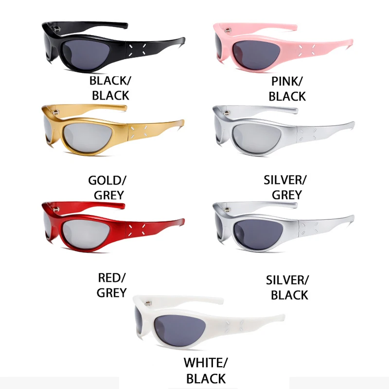 LUVATRAM singleriders backrush系00s Y2K DQbhzh Wrap Around Y2K Sunglasses for Women Men Trendy Rimless