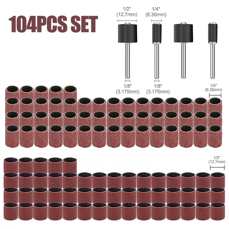 CMCP Sanding Drum Set Grit #80 #100 #120 Dremel With Sanding Mandrels Sanding Bands For Dremel Rotary Tools Abrasive Tools - Image 20