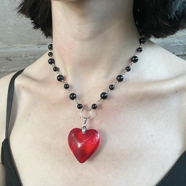 Aquastreet reversible black & red heart (2 in 1) pendant necklace/chain for  women & girls - AQUASTREET - 4245648