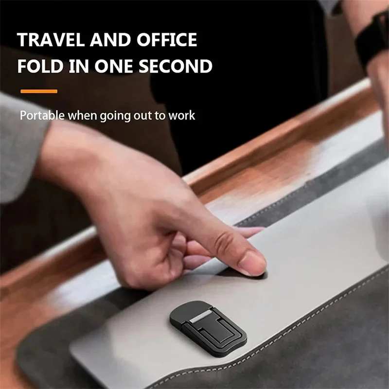 Adjustable Mini Laptop Stand Ultra-thin Foldable Phone Stand Portable Laptops Holder Self-Adhesive Invisible Notebook Kickstand