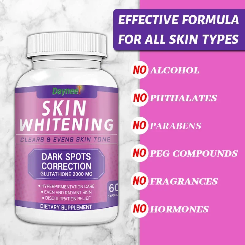 

Glutathione 2000Mg Skin Whitening Pills Beauty Capsule Relieves Dark Spots Clears & Evens Skin Tone Skin Guaranteed