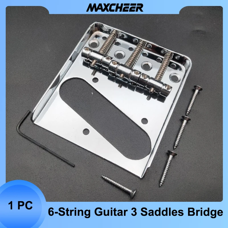 

Ashtray Guitar 3 Saddle Bridge 76.5*85.5mm for 6-String Electric Guitar Chrome