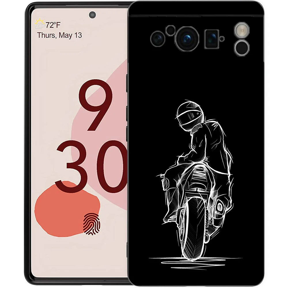 Cool Motorcycle Design Shockproof Phone Case - Soft Black TPU Cover