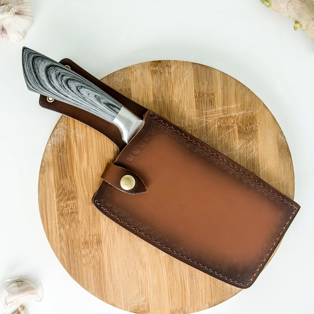 Kitchen Knife Sheath Universal Knives Cover Recycled Leather Chef Knife Blade Guard Protector