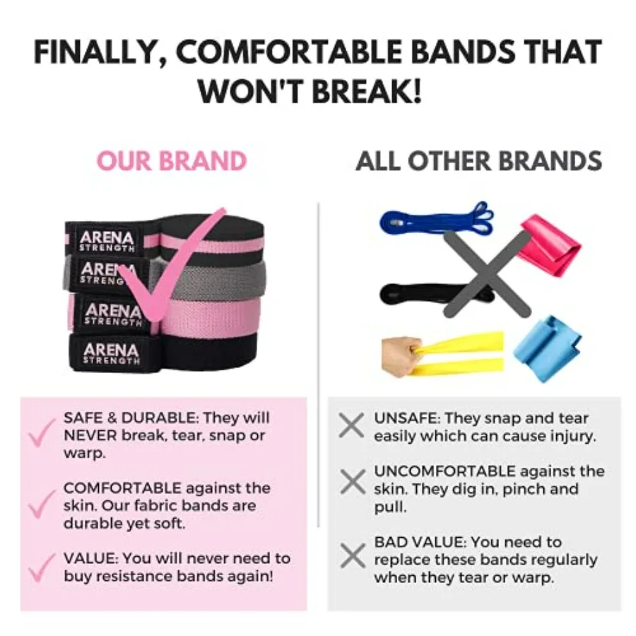 Long Fabric Full Body Resistance Bands Set of 4 and Pull Up Assistance Bands | Cloth Resistance Bands Loop with Fabric Exercise