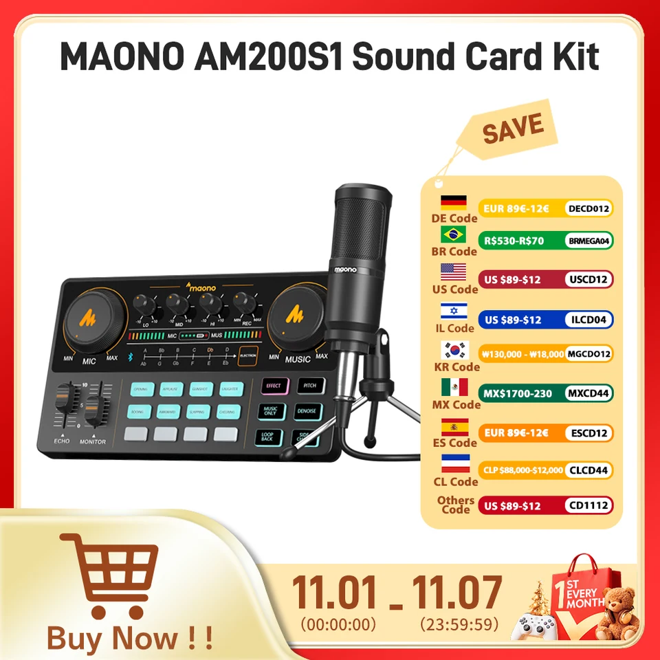 Maono AM200-S1 サウンドカードマイクセット MaonoCaster オーディオ