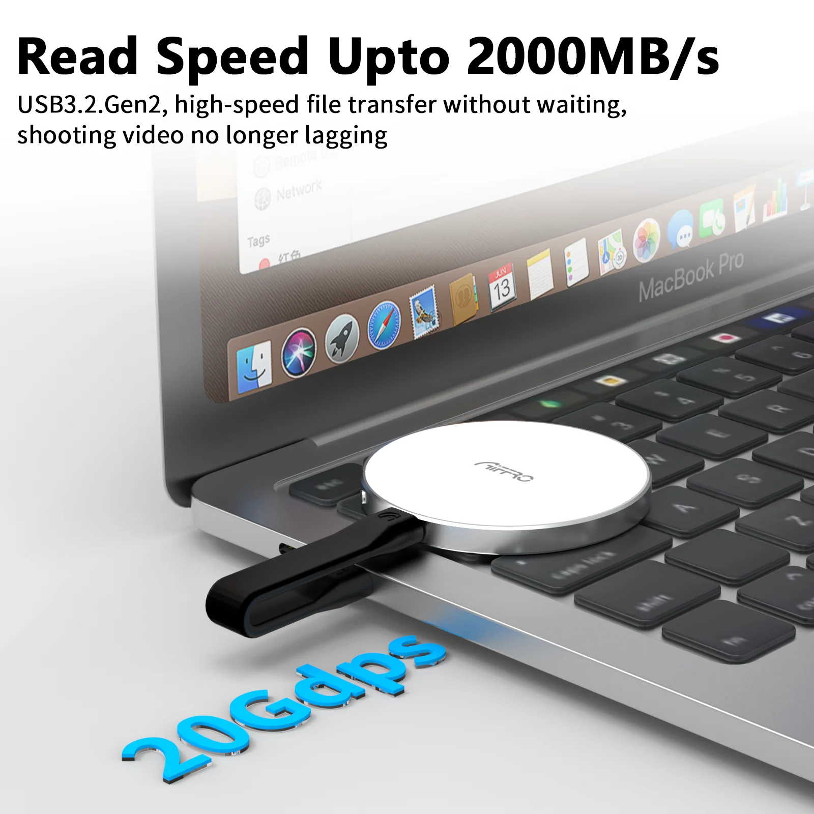 Aiffro P10 firm adsorption high-speed storage SSD 1T/2TB for Apple and Android mobile phones