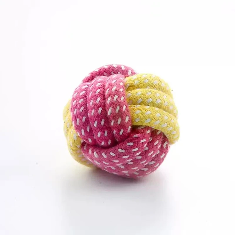 New Candy-colored Pet Rope Ball Dog Toy Teddy Bite Durable Cat Toy 4