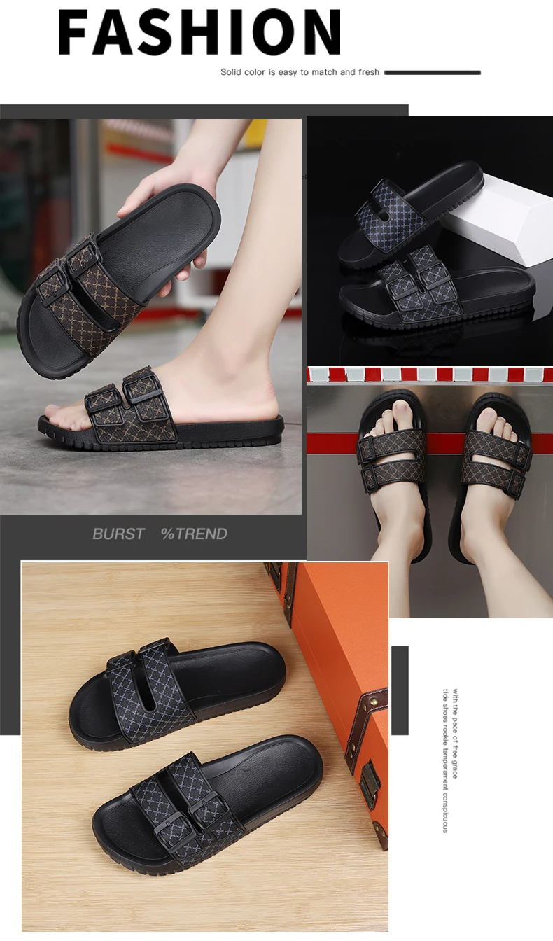 Men's Genuine Leather Sandals Comfortable Man Sandal House Slippers Man Summer Shoes Sale Genuine Mens Slipper Flip Flop Slides