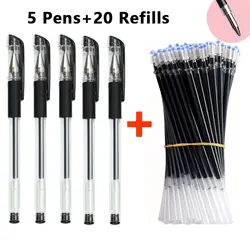 Gel Pen Refills Set - 25 Pack of 0.5mm Ballpoint Ink in Black, Blue, and Red for Office and School Writing Supplies (25 Pcs Black set A)