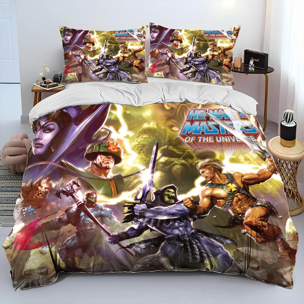 He Man and the Masters of the Universe Comforter Bedding Set,Duvet Cover Bed Set Quilt Cover Pillowcase,Queen Size Bedding Set 6