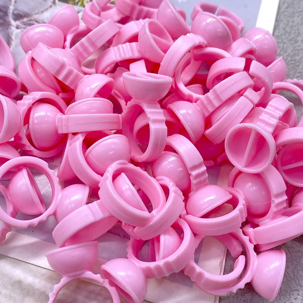 1000pcs Glue Rings For Eyelash Extension Nail Art Glue Holders Eyelash Pallet Cups For Tattoo Pigment Makeup Tools Wholesale