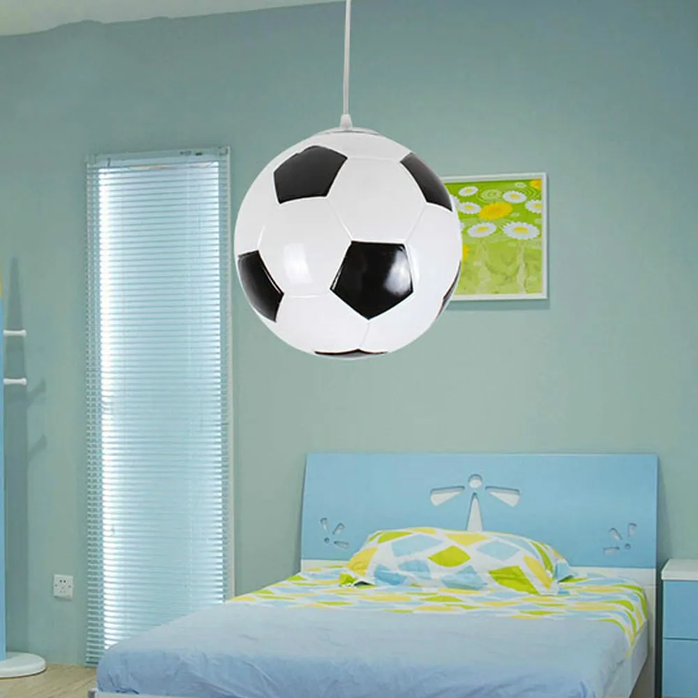 

Room decoration creative children's football chandelier bedroom lamp balcony LED lamp chandelier E27 bedroom lampshade dinner ro