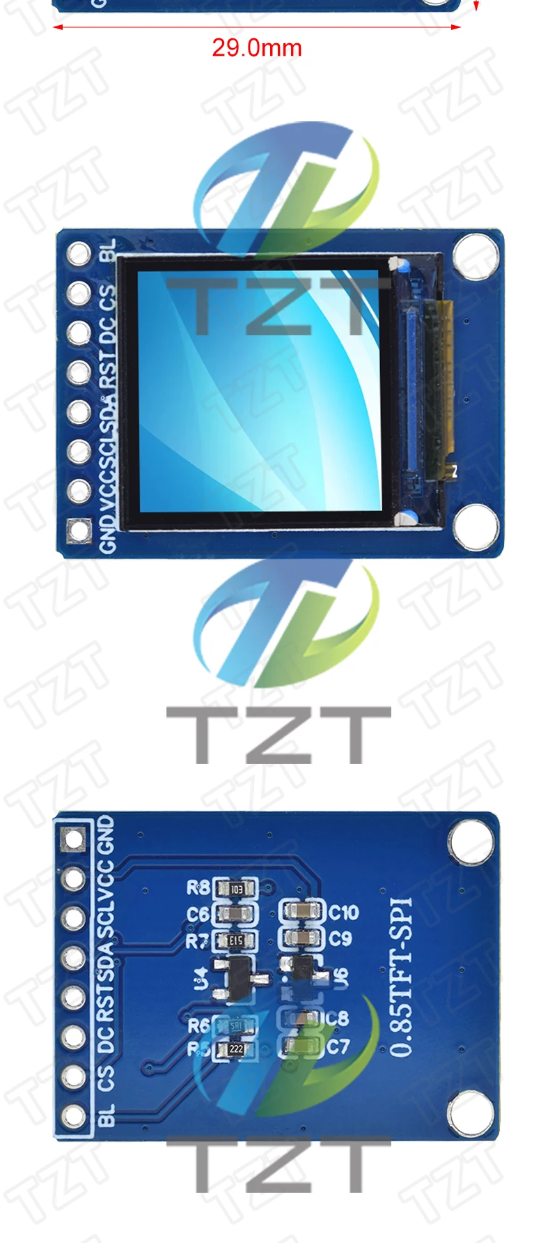 TZT 1/3PCS 0,85 Zoll TFT Display Modul HD IPS LCD LED Bildschirm 128X128 SPI Schnittstelle ST7735 Controller Für Arduino – Detail 2