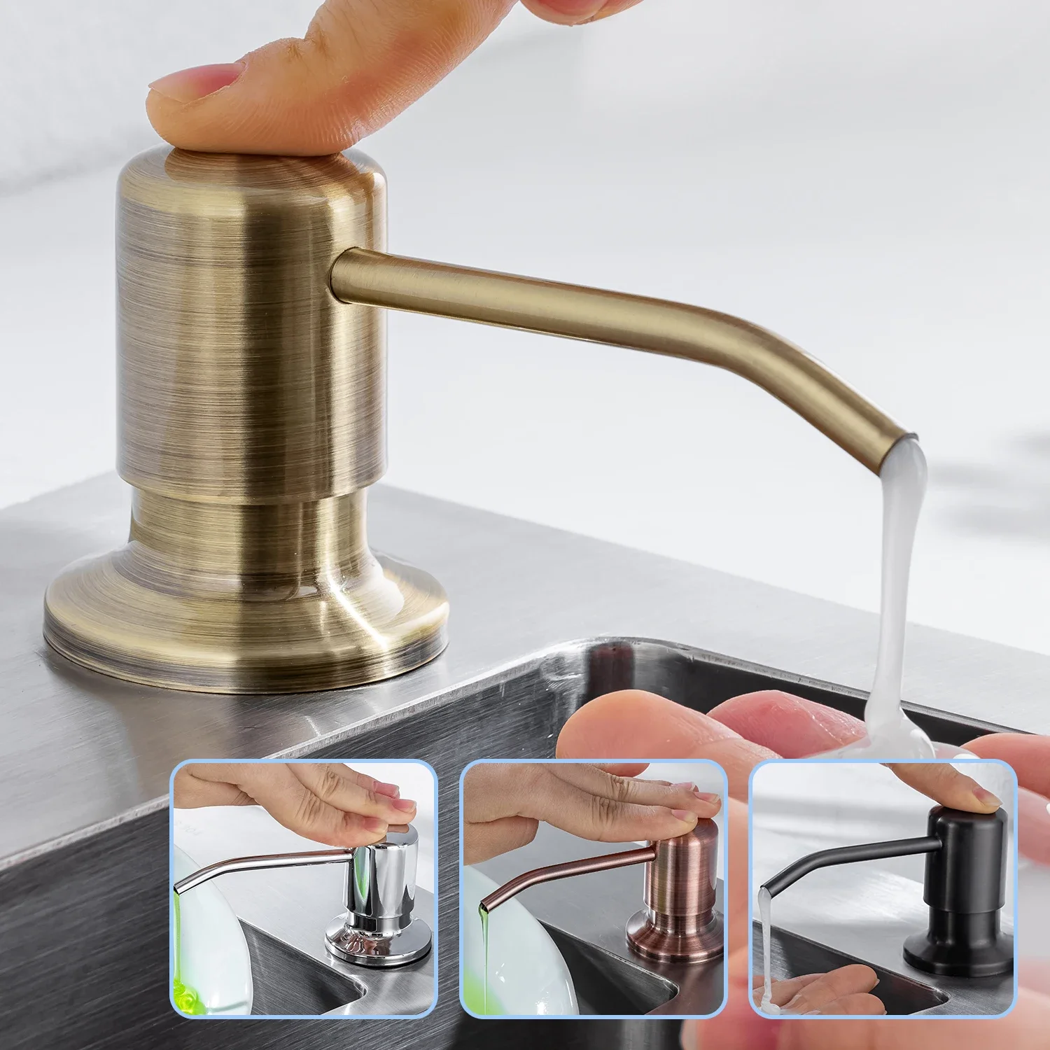 500ml Kitchen Soap Dispenser Pump Liquid PE Bottle Stainless Steel For Kitchen Bathroom Accessories soap dispenser,soap pump