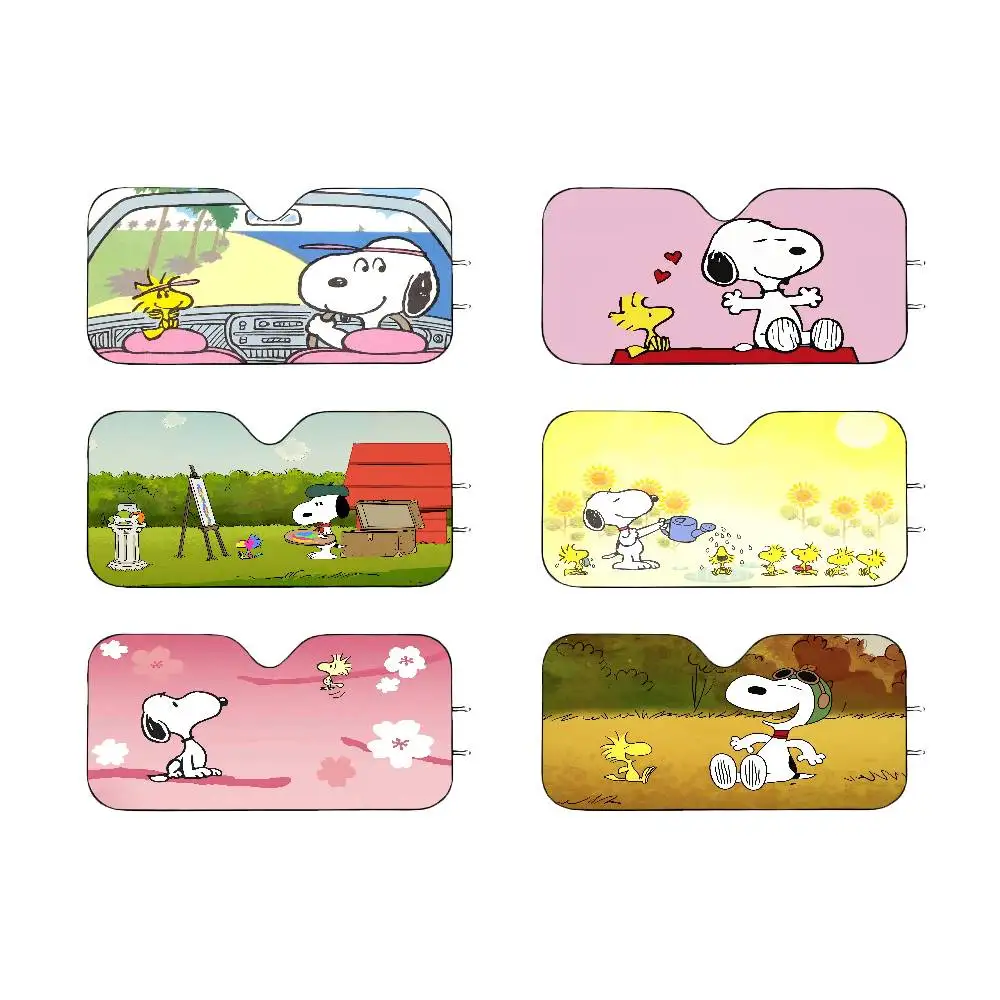 Niedlicher S-Snoopy Auto-Sonnenschutz Sommer Windschutzscheiben-Zubehör Autoschutz Fenster-Sonnenschutz Dekoration