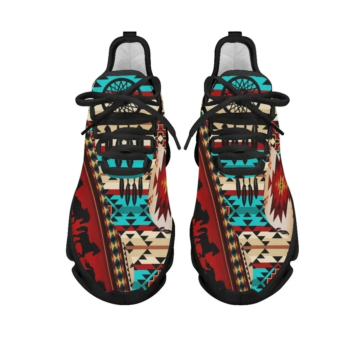 Sneakers American Ethnic Tribal Aztec Printed Non-slip Outdoor Platform Shoes Fashion Mesh Shock Absorption Vulcanized Shoes New