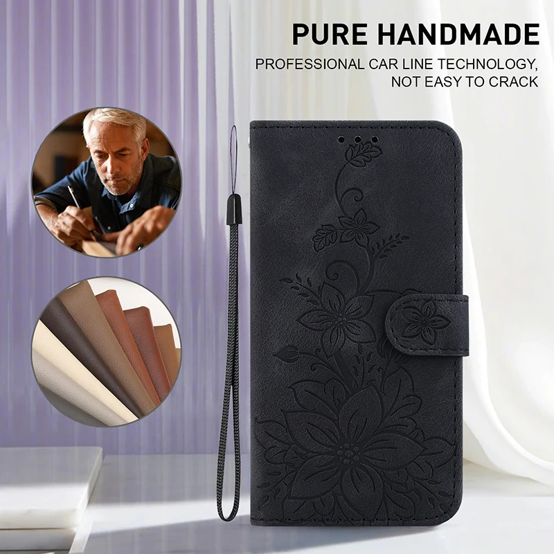 Leather Wallet Phone Case with Card Slot and Premium Cover Design