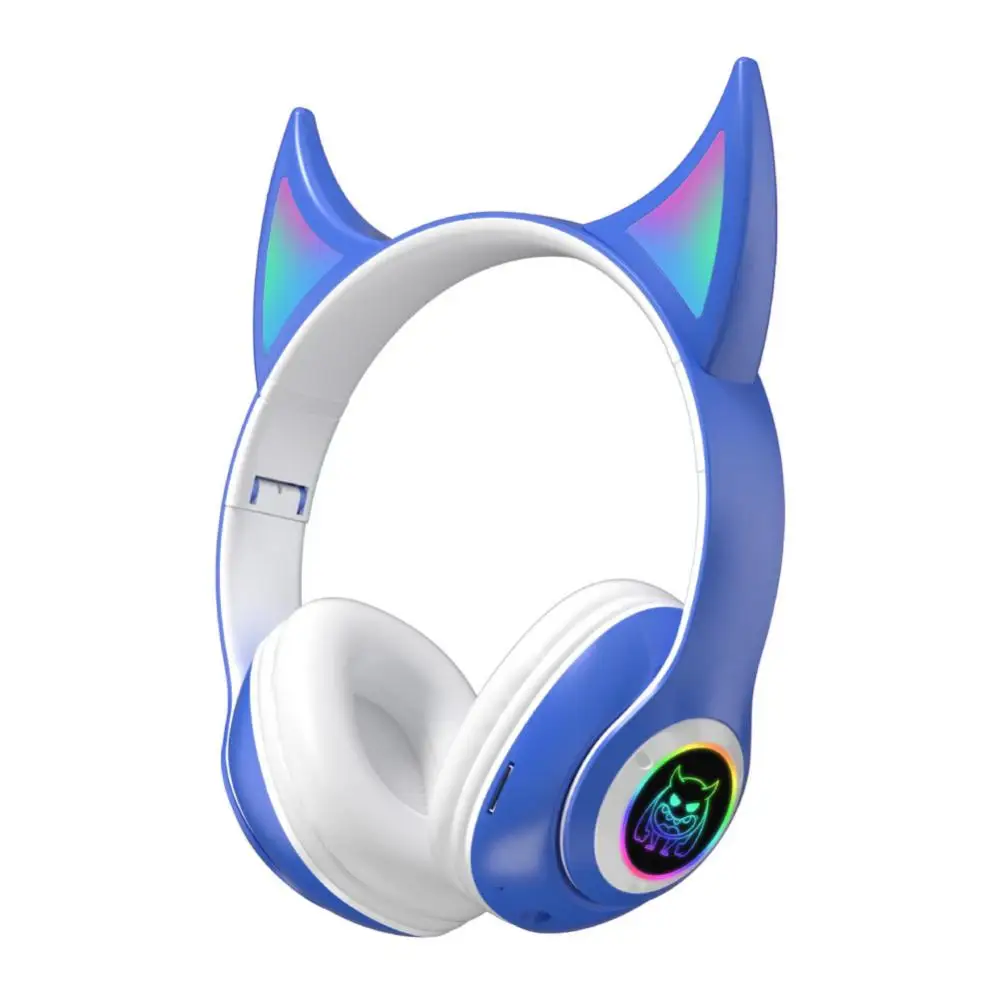 

Devil Ear Wireless Headphones with Mic Fone Glow Light Stereo Bass Children Gifts Gamer Headset for Cell phone PC Helmets