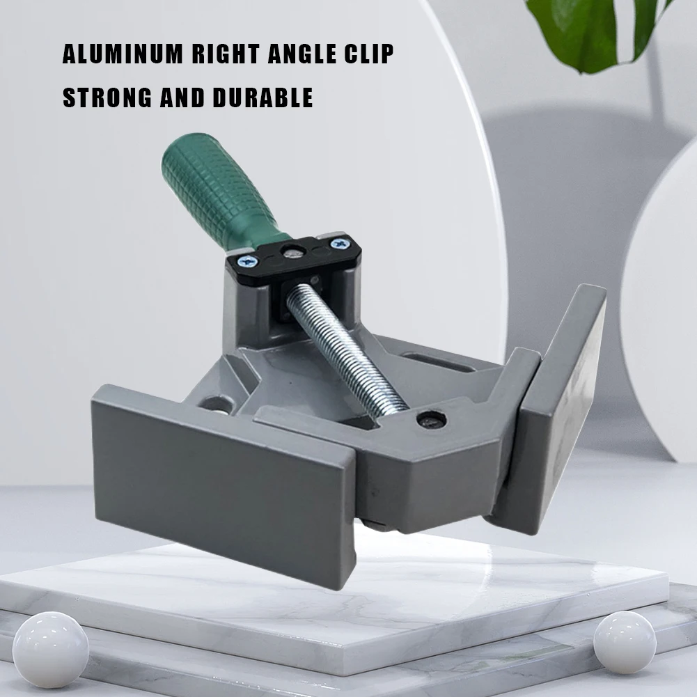 90 Degrees Angle Clamp Aluminum Alloy Right Angle Fixture Single Handle Adjustable Swing Jaw for Welding Woodworking Photo Frame