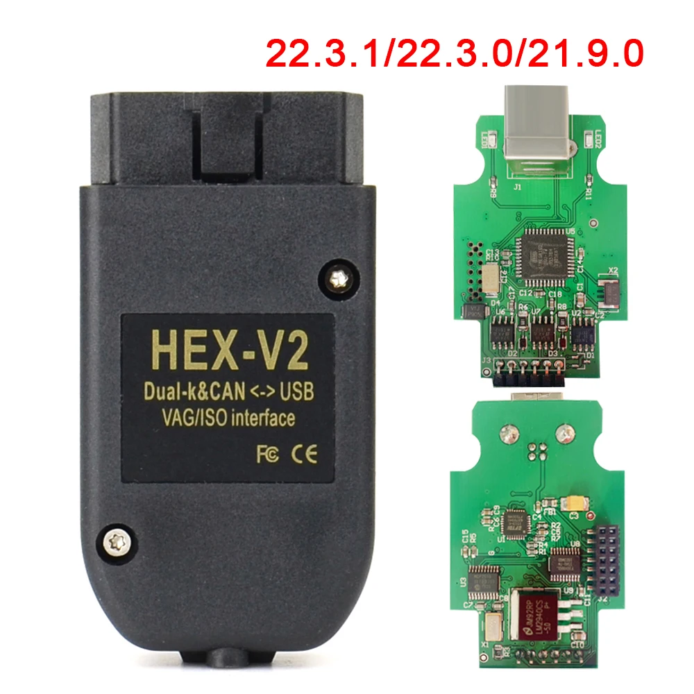 V22.3.1 Hex V2 Vag Scanner V21.3 Vag Tool Vag Com Hex Cable Obd2