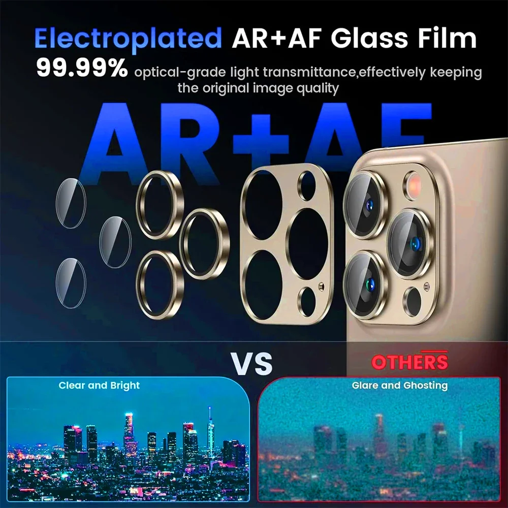 Premium Metal Camera Lens Protection Glass - Full Cover Phone Camera Glass