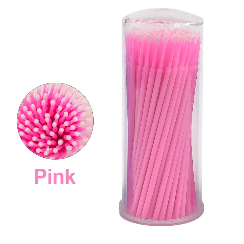 Eyelashes Brush 100Pcs Bottle Disposable Micro Extension Individual Lash Removing Swab for Eyelash Extension