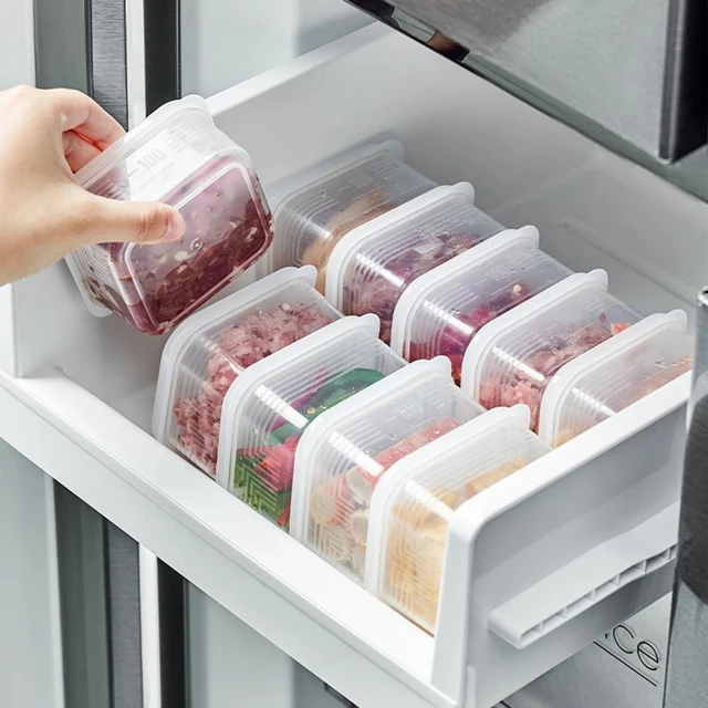 Mini Square Plastic Food Freezer Kitchen Storage Container with Lid   Plastic container storage, Small plastic storage, Food storage containers