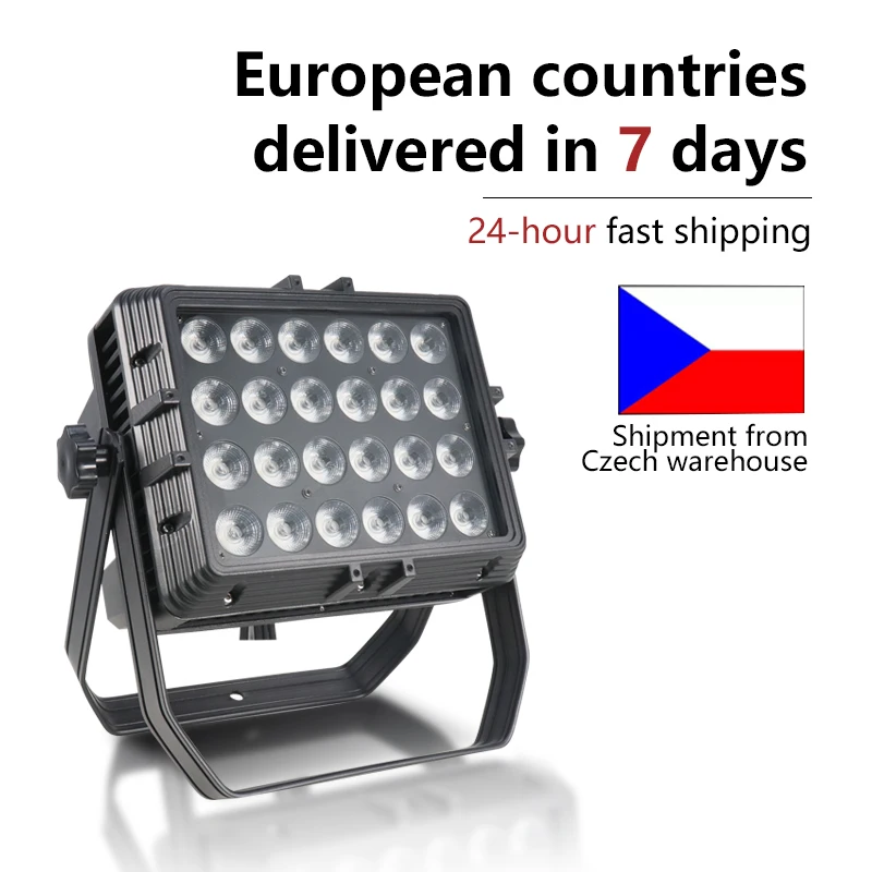 DMX IP65 Waterproof 24x18w RGBWA UV 6in1/RGBW 4in1/Led Outdoor Rainproof Stage Light Square Par Light