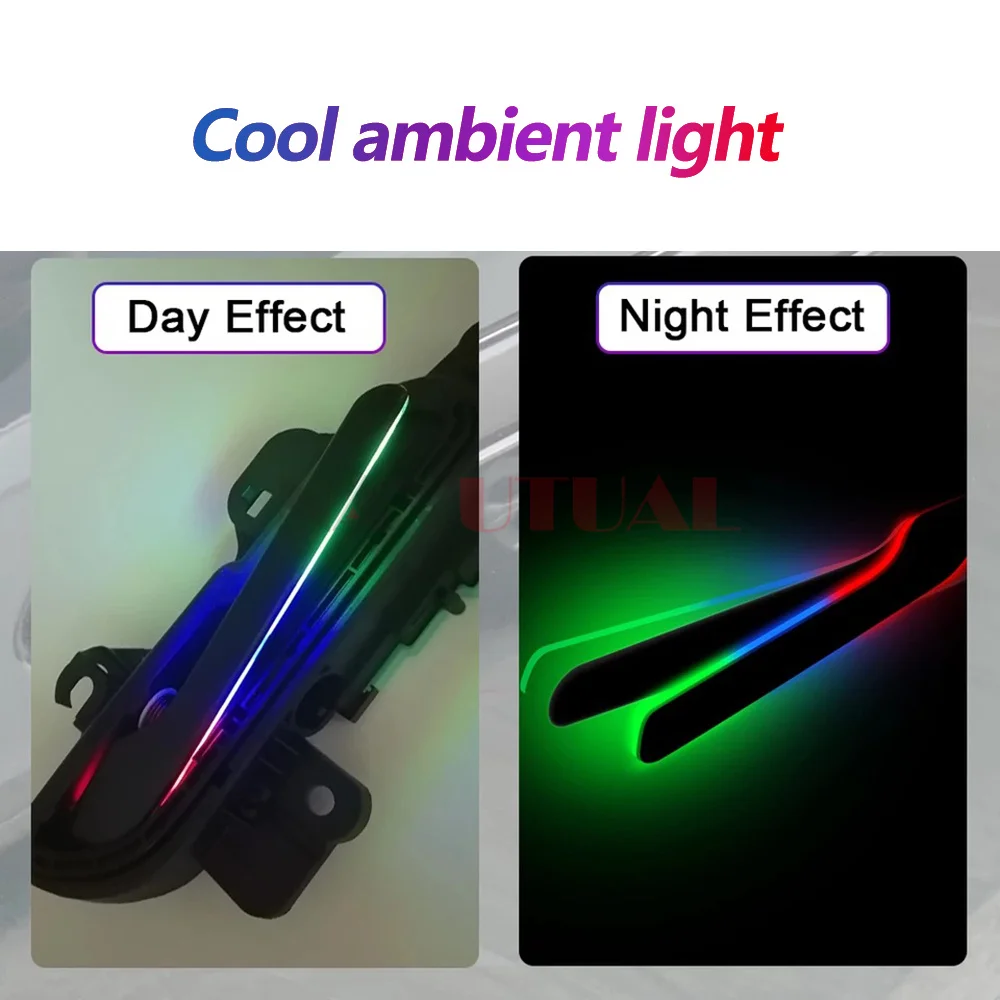 업그레이드 된 스마트 통합 전기 도어 핸들, 테슬라 모델 3 Y 2018-2023 용 다채로운 LED 조명 포함, 자동 열림 핸들