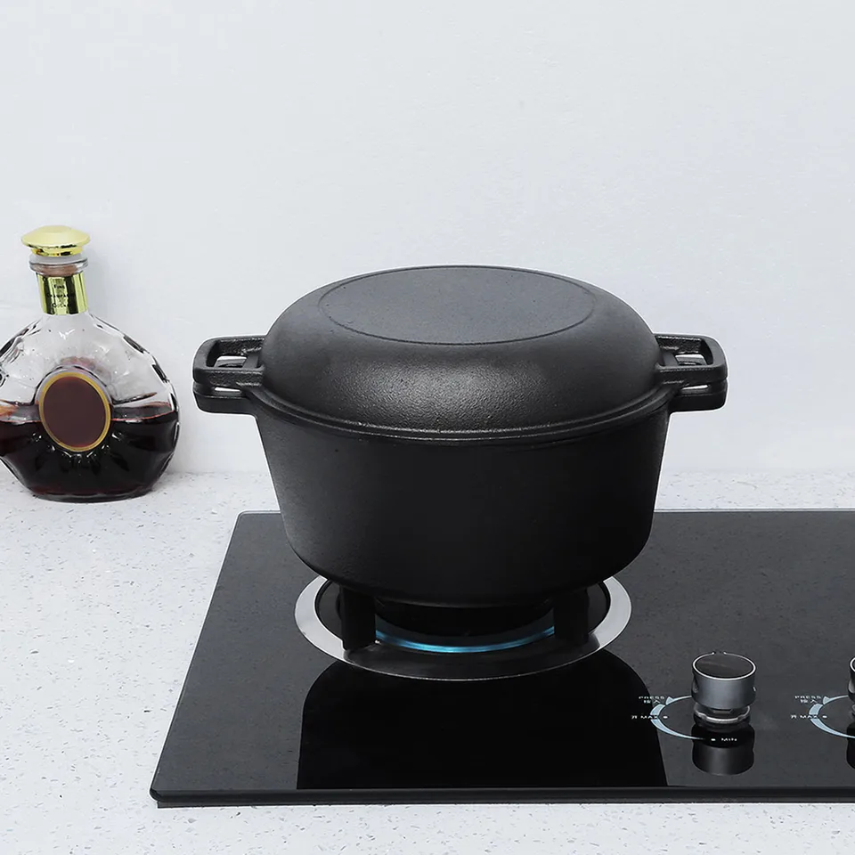 Double Dutch Oven Cast Iron Combo Cooker