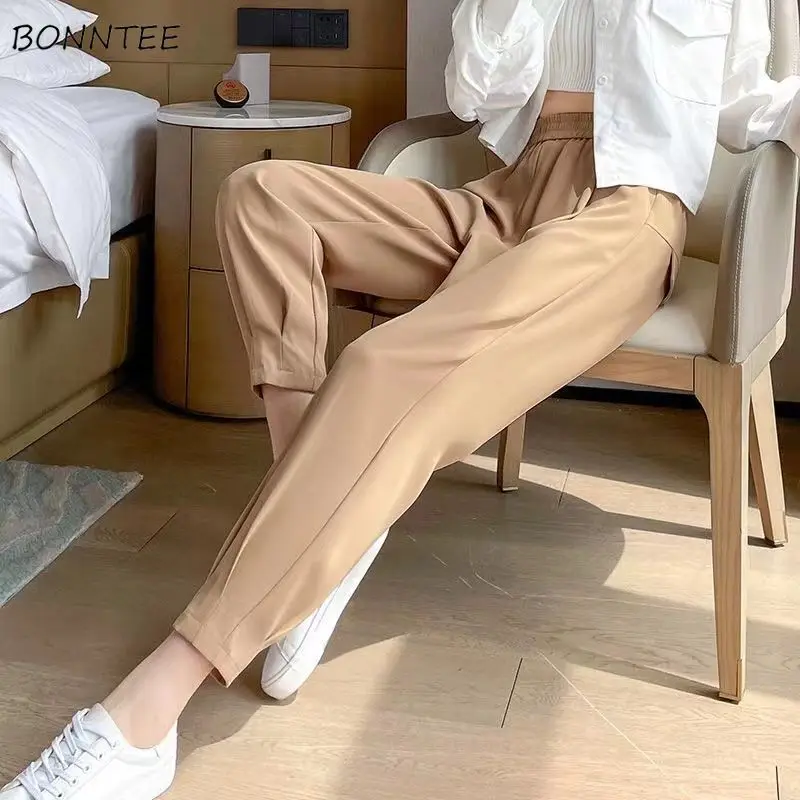 

Casual Pants Women Harem Loose Solid Cool Streetwear Cozy Simple Leisure Fashion Korean Style College Young Harajuku Summer Thin