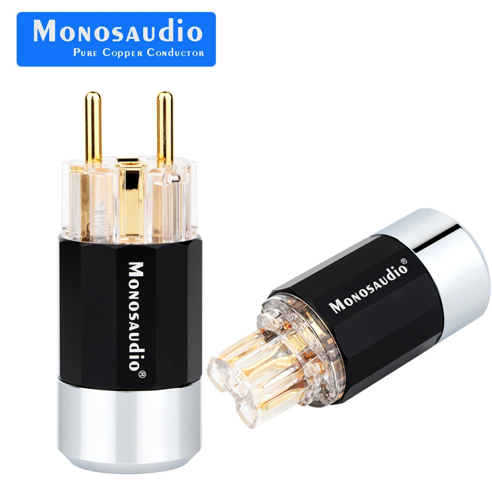 Monosaudio E109G/F109G 99.99 Pure Copper EU Plug Type Schuko Power