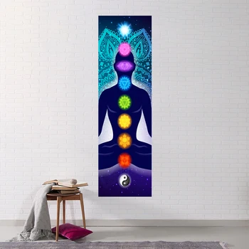 Indian Buddha Statue Meditation 7 Chakra Tapestry Wall Hanging Mandala Tapestries Wall Hanging Psychedelic Yoga Wall Hanging 1