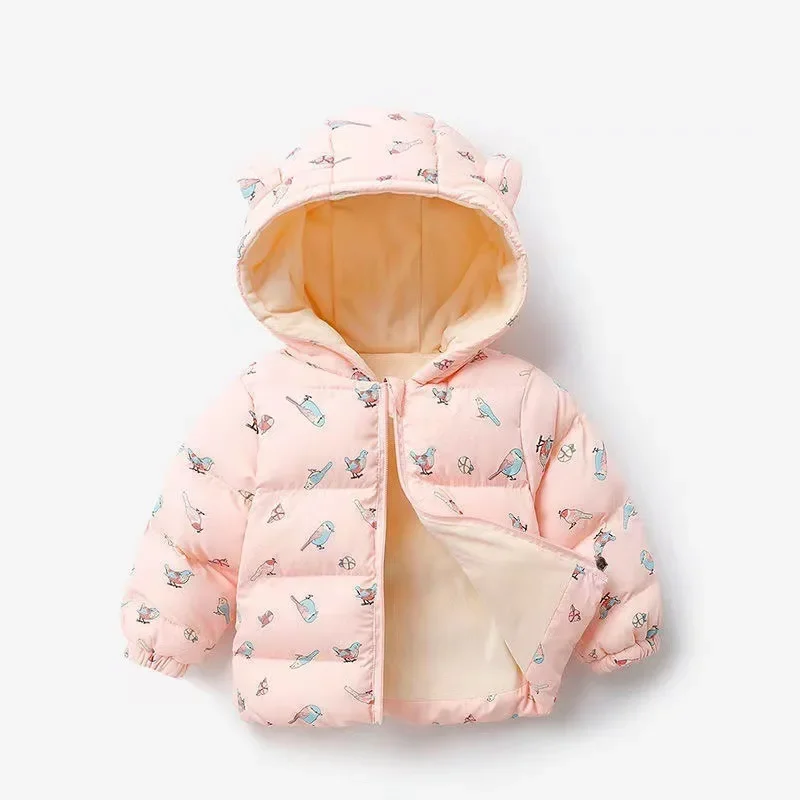 Baby Winter Clothes Cotton-padded Clothes Piled and Thickened Hooded Jackets Snowsuit for age 1-3