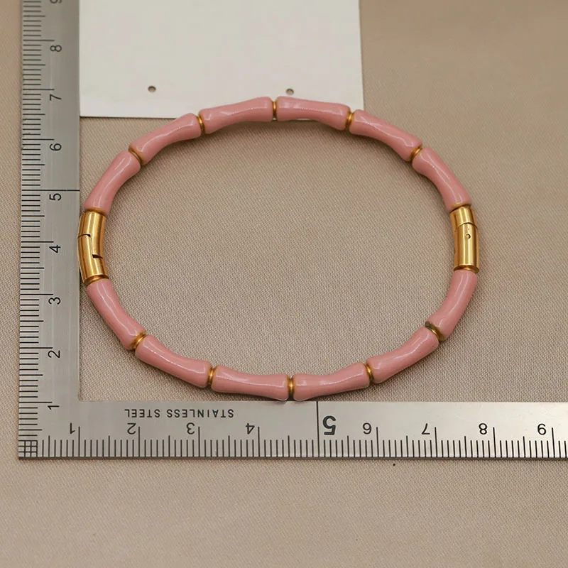 Stainless Steel Bracelet Stainless Steel Metal Multicolor Bamboo Bangles & bracelets For Women Fashion Jewelry Simple Style Accessories