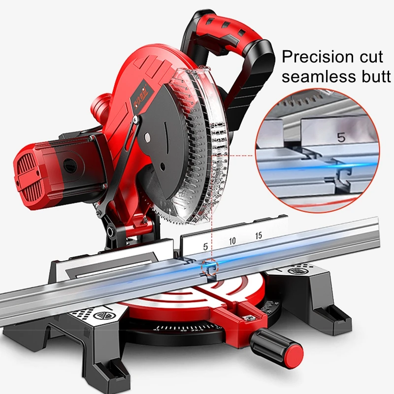 1800W  Alumínium sawing gépi 10 hüvelykes 45 Fokszám szögben Alumínium Keverés Irtás gépi 12 hüvelykes faipari kicsi szögben Irtás gépi