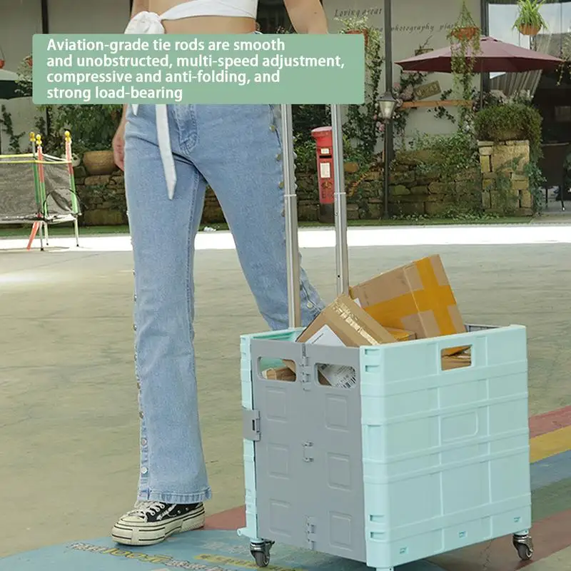 Portable Home Use Grocery Shopping Cart Express Cart Foldable Shopping Pull Rod Driver Pull Small Trolley Picnic