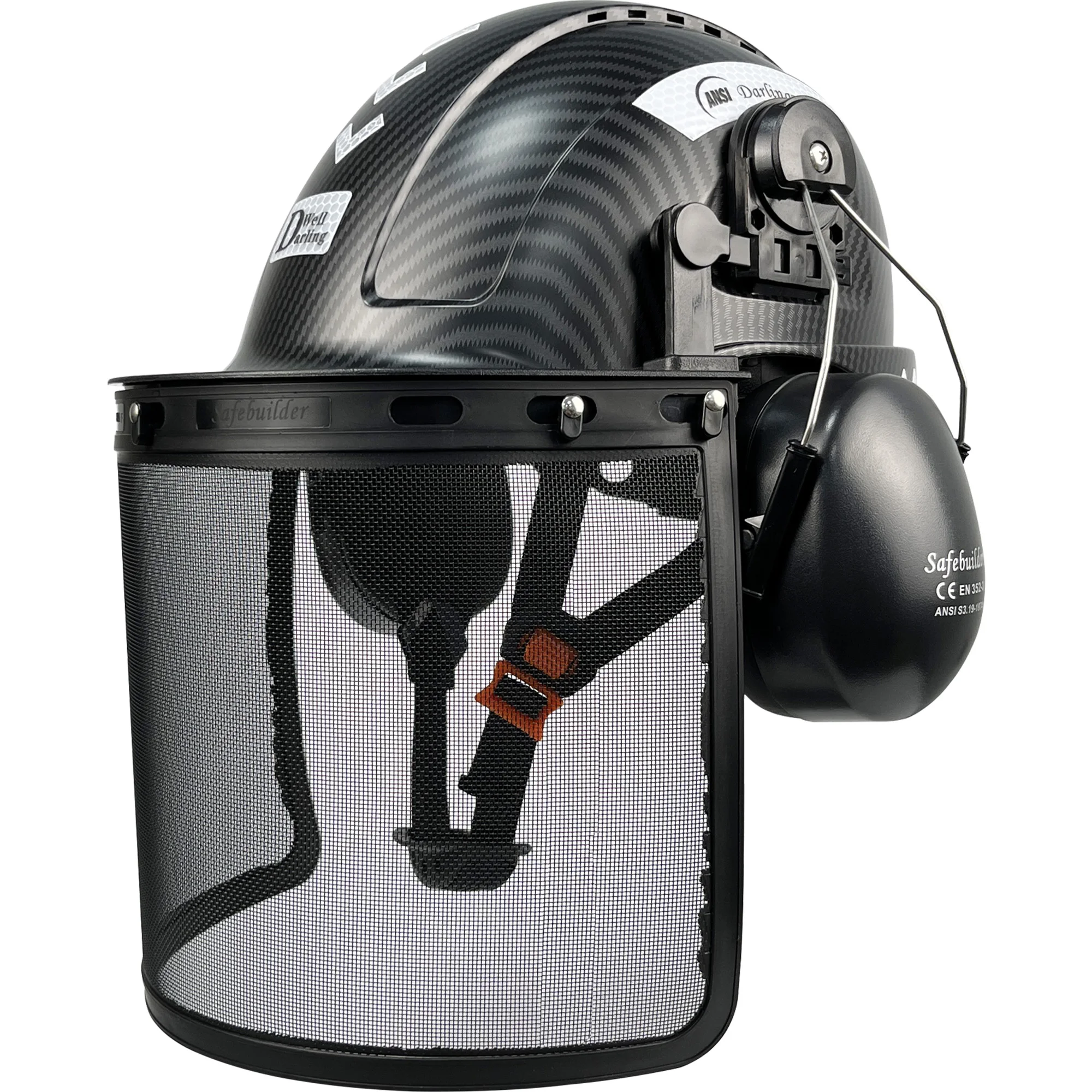 CE Forestry Safety Helmet With Visor Face Mesh Shield Chainsaw work ABS