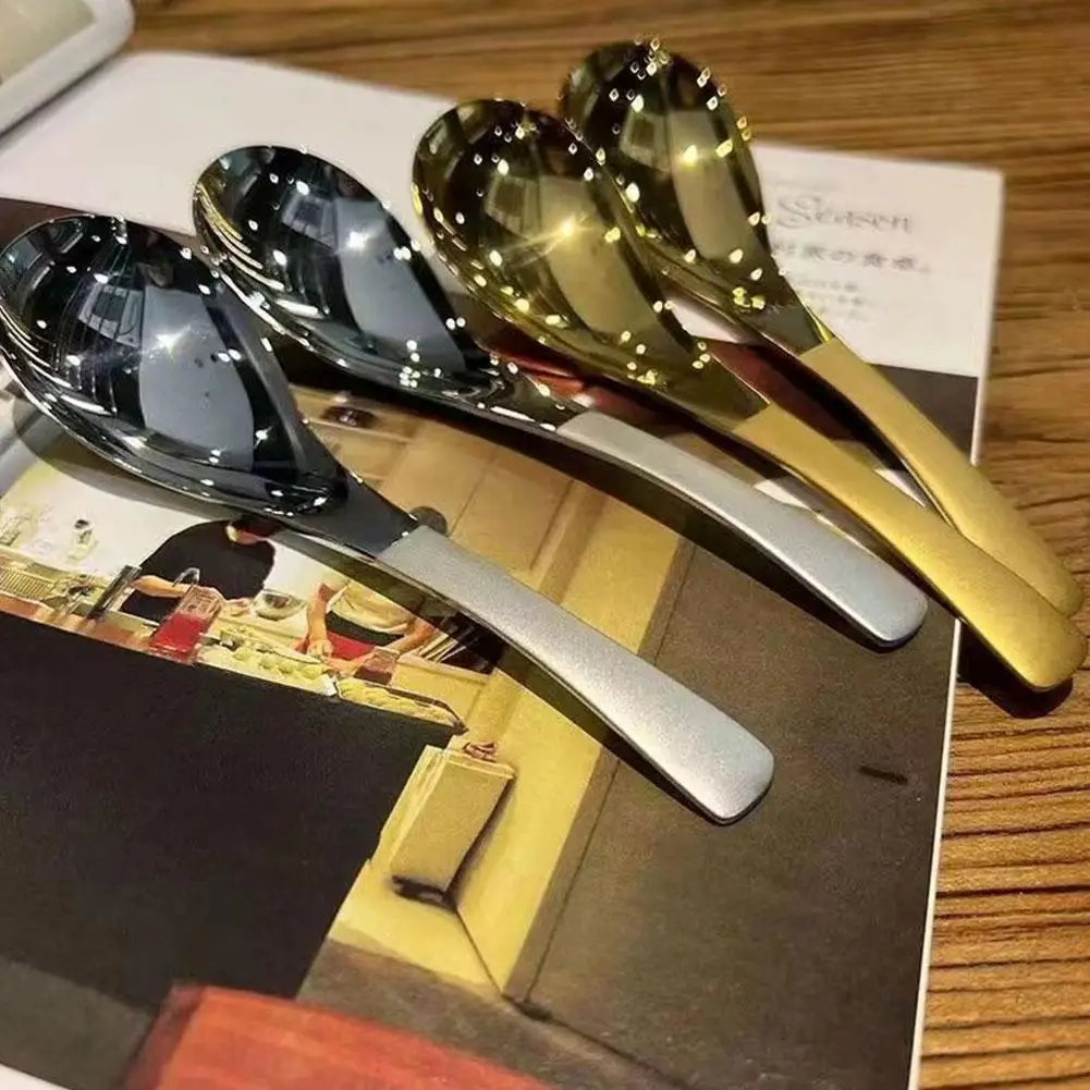 Korean Stainless Steel Thickening Spoon Creative Long Handle Hotel Hot Pot Spoon Soup Ladle Home Kitchen Essential Tools stainless steel spoon