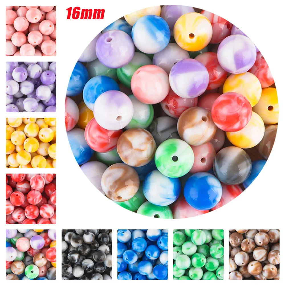 

20/50 шт., круглые акриловые бусины, 16 мм