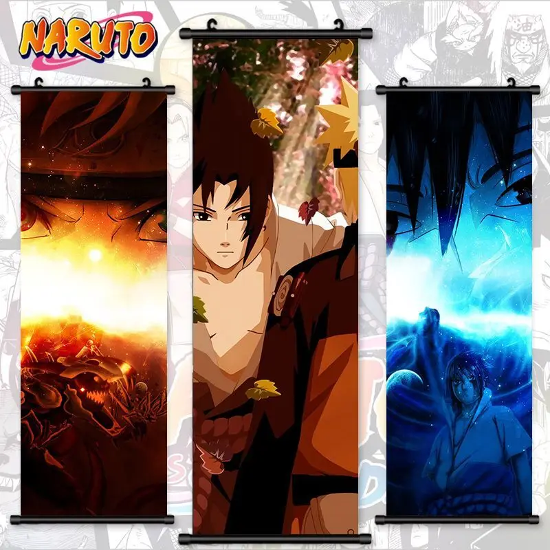 

Wall Artwork Anime Canvas Uzumaki Naruto Painting Hokage Picture Umaki Print Uchiha Sasuke Poster Hanging Scroll Gai Home Decor