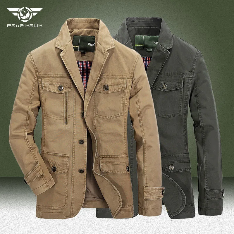 MilitaryBlazerJacketsMenPlusSize5XLSpringAutumnSlimFit