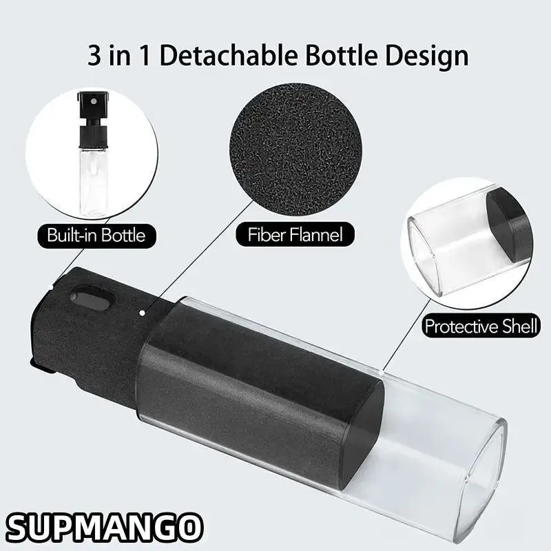 Q2 Microfiber Screen Cleaner Spray Bottle Set Mobile Phone Ipad Computer Microfiber Cloth Wipe Iphone Cleaning Glasses Wipes 3